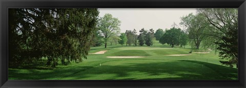 Framed Sand trap at a golf course, Baltimore Country Club, Maryland, USA Print