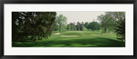 Framed Sand trap at a golf course, Baltimore Country Club, Maryland, USA Print