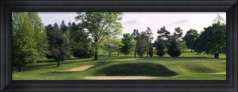 Framed Sand traps on a golf course, Baltimore Country Club, Baltimore, Maryland Print