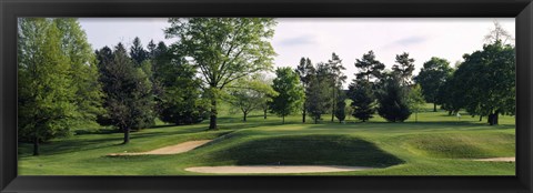 Framed Sand traps on a golf course, Baltimore Country Club, Baltimore, Maryland Print