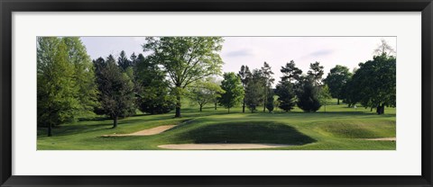 Framed Sand traps on a golf course, Baltimore Country Club, Baltimore, Maryland Print