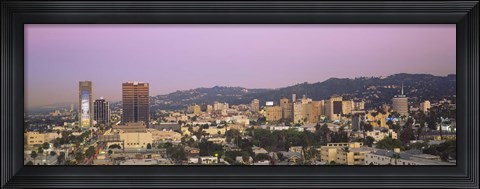 Framed High angle view of a cityscape, Hollywood Hills, City of Los Angeles, California, USA Print