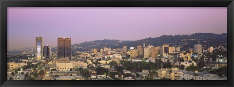 Framed High angle view of a cityscape, Hollywood Hills, City of Los Angeles, California, USA Print