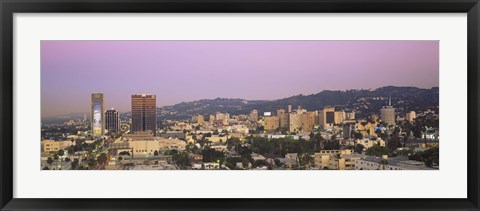 Framed High angle view of a cityscape, Hollywood Hills, City of Los Angeles, California, USA Print