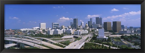 Framed High angle view of elevated roads with buildings in the background, Atlanta, Georgia, USA Print