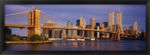 Framed Bridge over a river, Brooklyn Bridge, Manhattan, New York City, New York State, USA Print