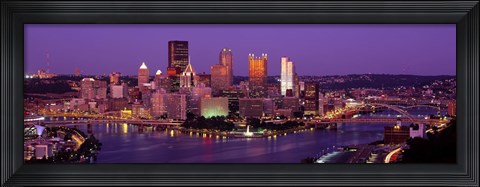 Framed Dusk Pittsburgh PA Print