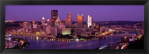 Framed Dusk Pittsburgh PA Print