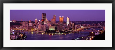 Framed Dusk Pittsburgh PA Print
