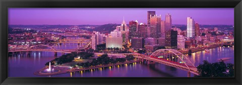 Framed Dusk, Pittsburgh, Pennsylvania, USA Print