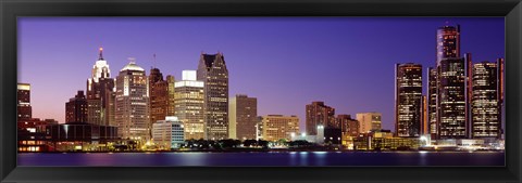 Framed Dusk Detroit, Michigan, USA Print