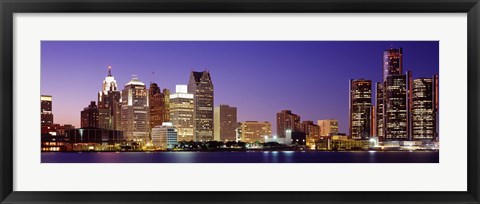 Framed Dusk Detroit, Michigan, USA Print