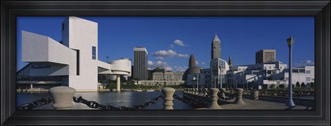 Framed Building at the waterfront, Rock And Roll Hall Of Fame, Cleveland, Ohio, USA Print
