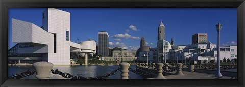 Framed Building at the waterfront, Rock And Roll Hall Of Fame, Cleveland, Ohio, USA Print