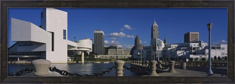 Framed Building at the waterfront, Rock And Roll Hall Of Fame, Cleveland, Ohio, USA Print