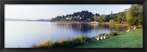 Framed Lake Washington, Mount Baker Park, Seattle, Washington State, USA Print