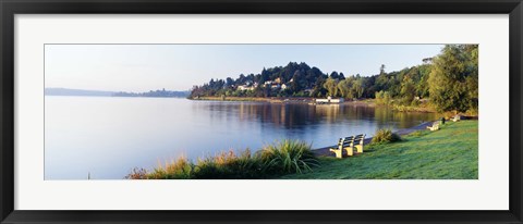 Framed Lake Washington, Mount Baker Park, Seattle, Washington State, USA Print