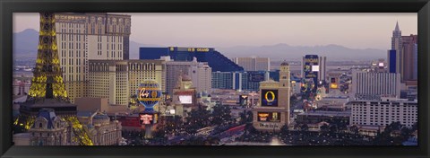 Framed High angle view of buildings in a city, Las Vegas, Nevada Print