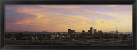 Framed Sunset Skyline Phoenix AZ USA Print