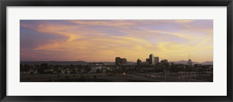 Framed Sunset Skyline Phoenix AZ USA Print