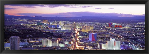 Framed Dusk Las Vegas NV USA Print