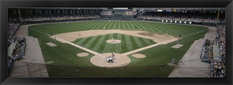 Framed Baseball match in progress, U.S. Cellular Field, Chicago, Cook County, Illinois, USA Print