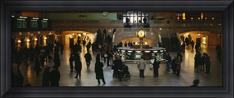 Framed High angle view of a group of people in a station, Grand Central Station, Manhattan, New York City, New York State, USA Print