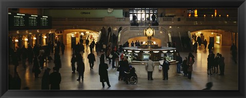 Framed High angle view of a group of people in a station, Grand Central Station, Manhattan, New York City, New York State, USA Print