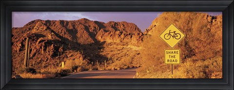 Framed Gates Pass Road Tucson Mountain Park Arizona USA Print