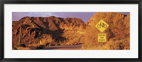 Framed Gates Pass Road Tucson Mountain Park Arizona USA Print