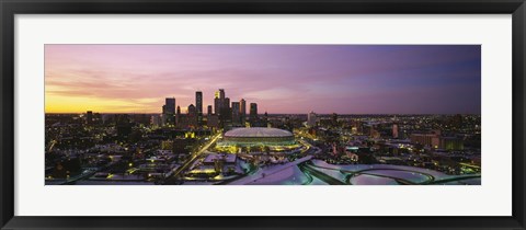 Framed Skyscrapers lit up at sunset, Minneapolis, Minnesota, USA Print