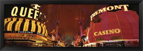 Framed Looking Down Fremont Street Las Vegas NV USA Print