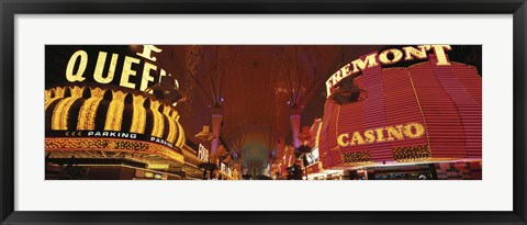 Framed Looking Down Fremont Street Las Vegas NV USA Print