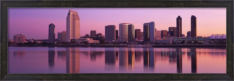 Framed USA, California, San Diego, twiilight Print