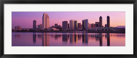 Framed USA, California, San Diego, twiilight Print