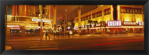 Framed Fremont Streeat at night, Las Vegas, Nevada Print