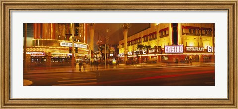 Framed Fremont Streeat at night, Las Vegas, Nevada Print