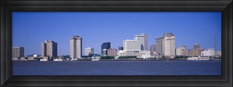 Framed Buildings at the waterfront, Mississippi River, New Orleans, Louisiana Print