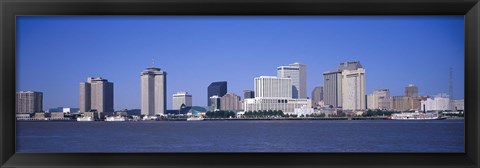 Framed Buildings at the waterfront, Mississippi River, New Orleans, Louisiana Print