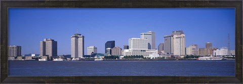 Framed Buildings at the waterfront, Mississippi River, New Orleans, Louisiana Print