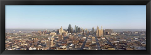 Framed Aerial view of a cityscape, Kansas City, Missouri, USA Print