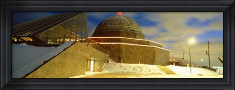 Framed Museum lit up at dusk, Adler Planetarium, Chicago, Illinois, USA Print