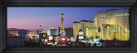Framed Strip dusk Las Vegas NV USA Print