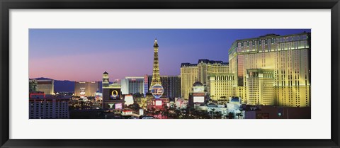 Framed Strip dusk Las Vegas NV USA Print