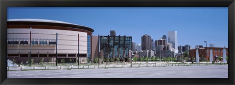 Framed USA, Colorado, Denver, skyline Print