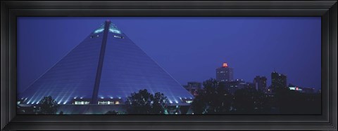 Framed Night The Pyramid and Skyline Memphis TN USA Print