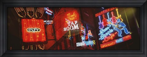 Framed Neon Signs, Beale Street, Memphis, Tennessee, USA Print