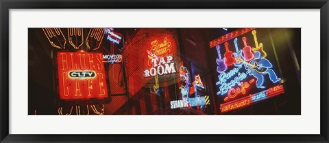 Framed Neon Signs, Beale Street, Memphis, Tennessee, USA Print