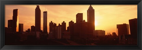 Framed Sunset Skyline, Atlanta, Georgia, USA Print