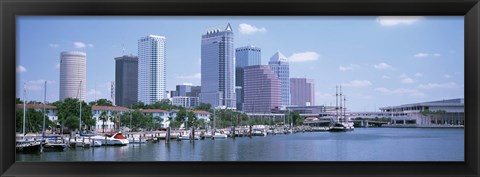 Framed Skyline &amp; Garrison Channel Marina Tampa FL USA Print